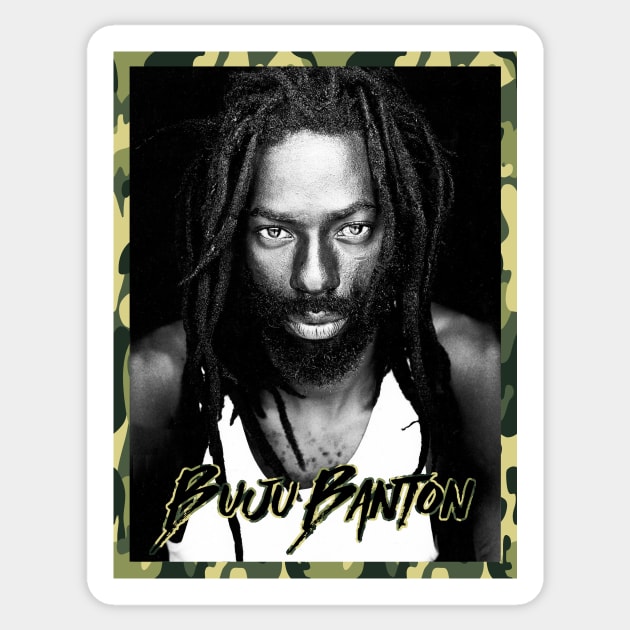 Buju Banton - Reggae Rastafari Jah Army Roots Shirt Sticker by Rastafari_Reggae_Shop